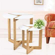 Wisfor Moderno Tavolino Bianco, Tavolino Rotondo da caffè Elegante Chic in Legno, per Soggiorno Balcone Camera da Letto Hotel, 40 x 41 cm