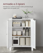 VASAGLE Armadio da Bagno Autoportante, Mobile da Bagno, Organizzatore Portaoggetti, con 2 Ripiani Regolabili, 30 x 60 x 80 cm, Bianco BCB60W