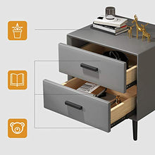 DJFIOSD Comò Camera da Letto, Armadio Multifunzionale Comodino Camera da Letto Contenitore Nordico, Mobile da Terra con 2 Cassetti, Tessuto in Pelle,Nero