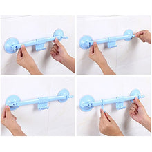 BESTONZON Porta Sacchetti in plastica Ventosa, 6 Ganci, Asciugamano Gancio Forte Ventosa Regolabile Supporto del Gancio da Parete per Bagno e Cucina (Blu)