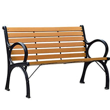 Panca da giardino per esterni, panca da terrazza, robusta e spessa struttura in ghisa, sedia da parco, panchina in metallo, panca a doghe resistente alle intemperie e alla corrosione