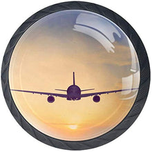 Aeroplano al tramonto Pomelli per Porta Set di 4 Pomelli per Mobili Manopole per Cassetti Cucina Armadio Vetro