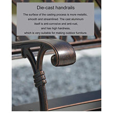 household products Outdoor Alluminio Panchina, Ferro Cava Giardino Sedile Battuto, Anti-corrosione E Panca retrò Antiruggine con Braccioli sulla Terrazza Balcone, in Grado di Ospitare 2-3 Persone