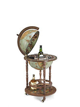 Zoffoli - Mappamondo Bar Da Terra Giunone Laguna, Portabottiglie, 50 x 50 x h 93 cm