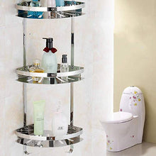 CFJDX Cestello angolare per Bagno in Acciaio Inossidabile, treppiede per Doccia a Parete Bagno Traspirante Antiruggine Rack 3 Strati