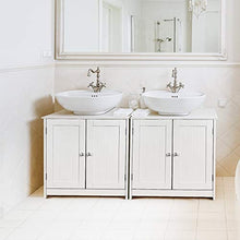 CHOUCHOU Ripiani Centrali Ripiano Scaffalatura Armadietto Bagno in Legno Bianco 2 Ante (2 x 60 x 30 cm)