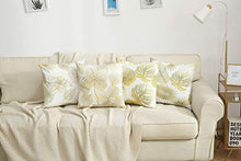 ARNTY Federa per Cuscino 45x45cm, Federa Copri Cuscino Decorativo Caso Stampa Floreale Divano Letto Home Bed(Foglie d'oro02, Velluto)