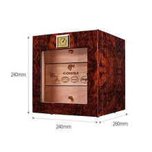 Yaeele. Cigar Box, Cigar Humidor Legno di Cedro trasparente Tetto apribile grande capacità Piccolo tre strati Idratante Box Cigar Box, Cigar Humidor e sigari accessori for fumatori, Rosewood Buon umor