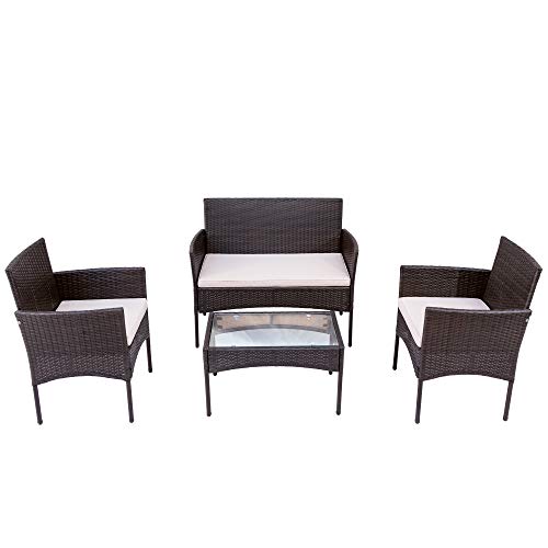 WYLZLIY-Home Set Mobili da Giardino Set Mobili da Esterno Pranzo da Pranzo in Rattan Set da Giardino Sedia da Giardino Sedia da Tavolo da Tavolo Set da Patio Compact Dimensioni Rattan