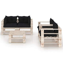 SKM Set Divani da Giardino Pallet 5 pz con Cuscini in Legno di Pino (126.54kg) -6339
