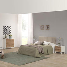 VS Venta-stock Comodino Koln 2 cassetti Color Bianco/Legno, 45 cm (Larghezza) 40 cm (profondità) 51,4 cm (Altezza)