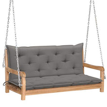 vidaXL - Altalena in legno di teak, con cuscino, altalena da giardino, terrazzo, esterno, 120 cm, colore: Grigio