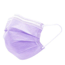 Unbr 50 Pezzi di Protezione USA E Getta, con Orecchini, Antipolvere, 3 Strati di Protezione (Viola)