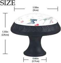 Swallow Flying Pattern Fiori rossi Pomelli per Porta Set di 4 Pomelli per Mobili Manopole per Cassetti Cucina Armadio Vetro
