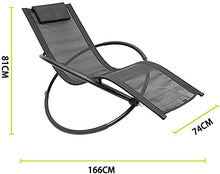 Comoda sedia a sdraio leggera e robusta struttura in alluminio con cuscino rimovibile sedia a dondolo in nero, grande comfort e design robusto