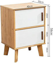 AIYIXUE - Comodino utile comodino con cassetti, comodino con comodino e comodino in legno, naturale, 40 x 30 x 58 cm