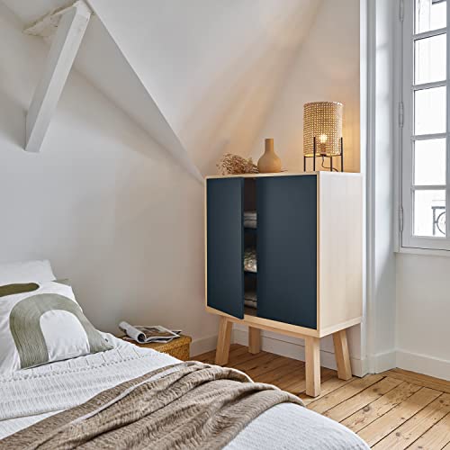 MON PETIT MOUBLE FRANCIIS - Armadio a 2 ante in legno, colore: Blu scuro