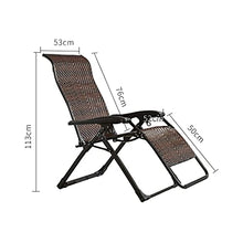 Sywlwxkq Sedie Zero Gravity, Sedie Pieghevoli reclinabili, Sedia in Vimini, Sedie a Sdraio, Sedie a Sdraio, Lettino Prendisole, Super Larghezza 52 CM, Giardino Patio sulla Spiaggia Campeggi