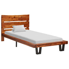 Letto con struttura in legno a piedini bassi con bordo vivo per letto singolo per ospiti