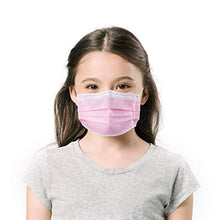 Gually-50 Piece Bambino 3 Strati di Protezione per Il Viso con Passanti per Le Orecchie, Protezione della respirazione a Prova di Polvere USA e Getta, Rosa Attrezzatura Antipolvere Esterna
