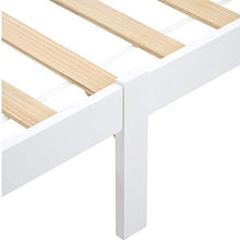WGYDREAM Letto Letto Matrimoniale Struttura in Legno Massello Bianco Grande Spazio di Archiviazione Base per Rete Solida con Testiera per Adulti Bambini Adolescenti, 200x140 Cm