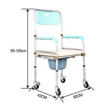 Toilette per Doccia con Sedia da Trasporto in Alluminio Regolabile in Altezza Mobile con Staffa Staccabile Sedia A Rotelle Medica A