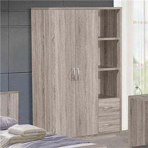 NovomeUBLE - Armadio a 2 ante per camera dei bambini, colore: rovere grigio