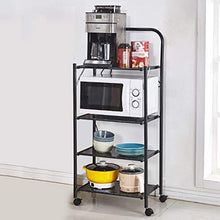 &ripiano di stoccaggio Scaffalature Multifunzione Home Living Room Cucina a Terra a 4 Strati con portarotolo Scaffale di Finitura