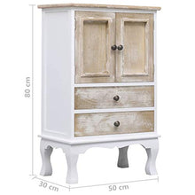 SKM Credenza con Cassetti Bianca 50x30x80 cm in Legno