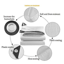 GJSN Telo Multiuso ， Telo per Esterni, Telo da Terra Impermeabile da 0,32 Mm Tenda da Sole Bianca per Giardinaio e Animali Domestici Copertura Antipioia,Bianca,8X6M