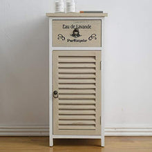 Rebecca Mobili Mobile bagno, armadietto per camera, 1 anta 1 cassetto, bianco beige, stile vintage, bagno camera - Misure: 75 x 32 x 27 cm (HxLxP) - Art. RE4594
