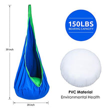 Eggdel Hammock del cotone del bambino con il cugino di plastica gonfiabile supporto fino a 70kg - Blu