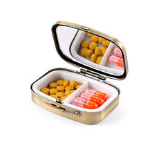 Haosell 2 portapillole in Metallo, 3 Scomparti, con Specchio, Contenitore per Pillole, Contenitore per medicinali, Contenitore per Pillole