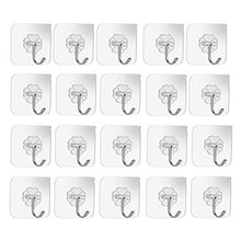 Ganci Adesivi Trasparenti,Gancio Adesivo Bagno Trasparenti, Ganci Adesivi Per Parete,per Bagno Cucina Porta per appendere l'accappatoio, asciugamani, borse, vestiti, etc. (20)