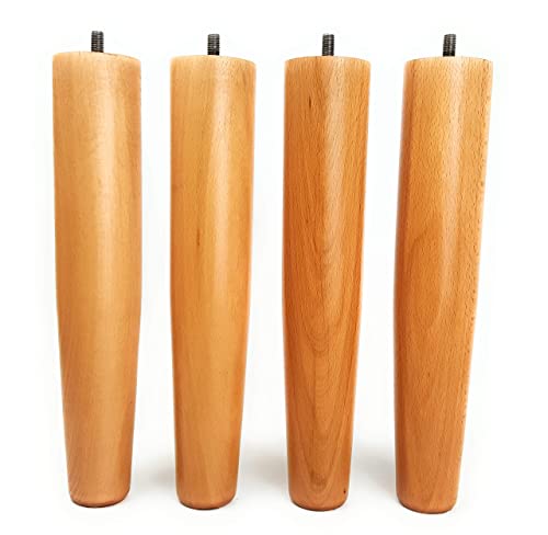 viglietti Set di 4 Pezzi Piedi Faggio per Reti a Doghe in Legno, H 35 cm