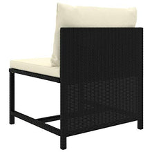Tidyard Set 5 Pezzi Salotto da Esterno con Cuscini in Polyrattan,Mobili da Giardino in Rattan,Set Divani Modulari da Giardino,Nero