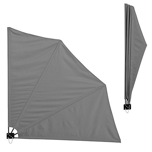 casa.pro] Tenda da Sole per Balcone - Tenda separè (Grigio)(160 x 160 cm) Paravento a ventaglio/Tenda Laterale richiudibile/Protezione per Balcone/Protezione visiva
