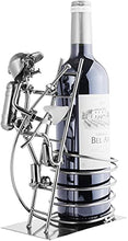 Brubaker Titolare Bottiglia di Vino Supporto Vigile del Fuoco su Scala Oggetto Decorativo Metallo con Biglietto d' Auguri per Vino Regalo