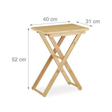 Relaxdays Tavolino pieghevole, da salotto, giardino, in bambù, piccolo, forma rettangolare, HxLxP 52x40x31 cm, marrone