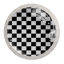 Schwarz-Weiß-Plaid 4 PCS Pomelli per Porta, Pomolo per Mobile, Pomelli per Mobili con Viti, Maniglia per Armadietto, Pomelli per Porta, Pomelli per Cassetti per Porta, Armadio, Cassetto e Credenza