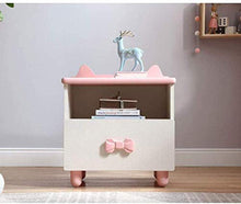 H-CAR Comodino Comodino Cameretta per Bambini Comodino Rosa Cartone Animato Mini armadietto 50x40x54cm Tavolino Laterale