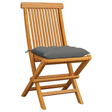 vidaXL Sedie da Giardino con Cuscini Grigi 6 pz in Massello di Teak