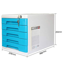 LCA Schedario Classificatore Verticale Archivio di File Desktop, Materiale Plastico Cassettiera per Ufficio A 5 Piani, File con Armadietto Dati di Blocco, Piccola Scatola di Archiviazione File,