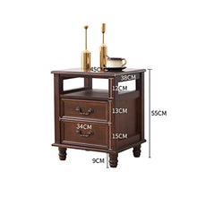 Comodino in Legno massello, con cassetto, Camera da Letto Matrimoniale, Americano, Mini Armadio di stoccaggio, Peso 350 kg-55x45x38 cm FANJIANI