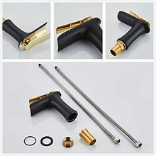 Leekayer Rubinetti per lavandini bagno Miscelatore Monocomando per Lavabo Rubinetto Bagno Lavabo Miscelatore nero/oro Cromato Cascata Durevole Rubinetto