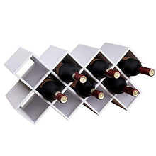 WEI-LUONG Wine Rack Legno - Pratico Decorazione Domestica Mestieri, Adatto for la casa, Bar, ECC, Bianco, 11 griglia Wine Rack