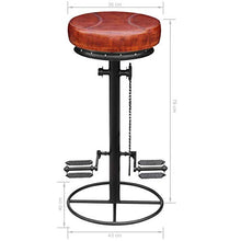 vidaXL Sgabello da Bar Vera Pelle con Pedali Bici Marrone e Nero Sedia Cucina