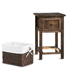 Yyqx comodino comodino mini 2 strati 1 cassetto in legno comodino con cestino della spesa MDF e comodino in Paulownia massiccio