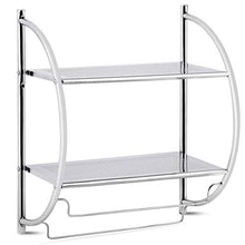 DREAMADE Portasciugamani da Parete per Il Bagno Mensola Scaffale a 2 Ripiani da Bagno 45x25,5x55cm