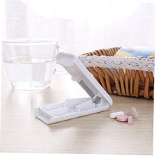 Odoukey Pillola Splitter Pill Press Crusher divisore Tablet divisore Dispenser Box Fisso Portatile Leggero Bianco per la Corsa